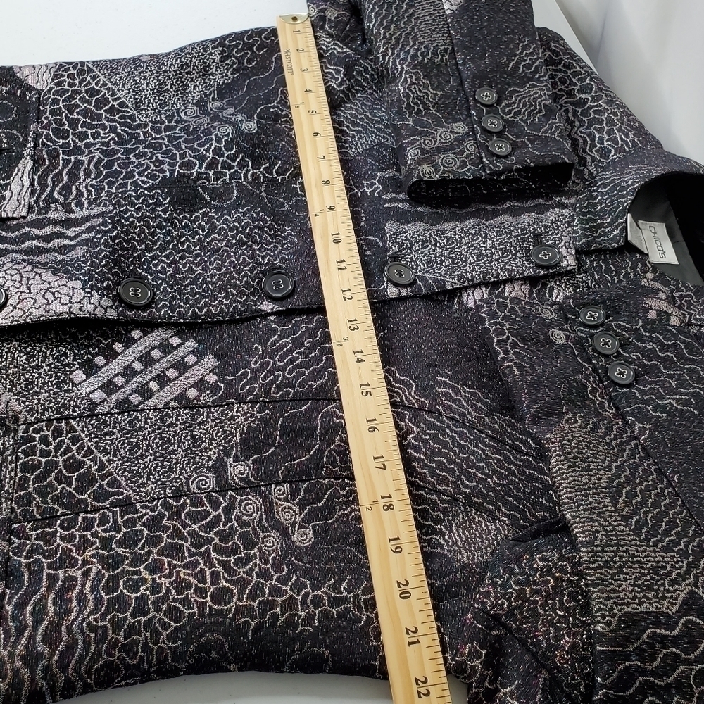 Chico's Lizbeta Metallic Patchwork Jacket Size L … - image 7